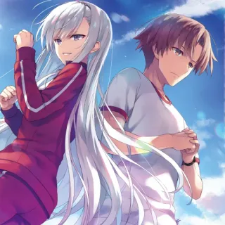 📕 Anime, Personnages, Deux personnes, Homme, Femme, Amis, Ensemble telegram sticker