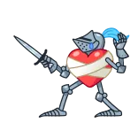 ❤️🩹 caballero, corazón, armadura, arma, san valentín, amor, fantasía telegram sticker
