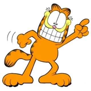 😁 Garfield cat, cartoon, orange, humor, comic whatsapp sticker