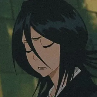 💈 Rukia Kuchiki Bleach Anime, Manga, Traurig, Frau, Schwarze Haare, Bleach, Rukia Kuchiki whatsapp sticker