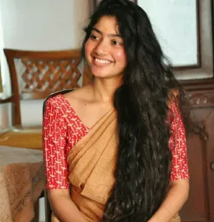 🥰 indian, woman, smile, long hair, traditional, saree, portrait telegram sticker