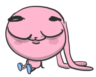 😊 Desenho animado, Rosa, Coelho, Animal, Fofo, Coelhinho telegram sticker