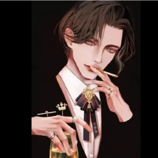 😁 курение, сигарета, аниме, персонаж, цифровое искусство telegram sticker