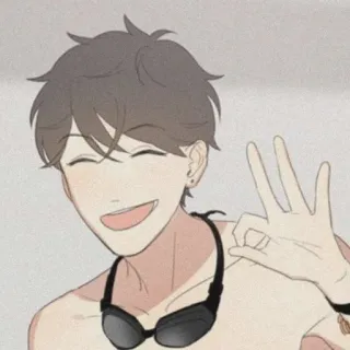🧸 animé, personnage, souriant, geste OK telegram sticker