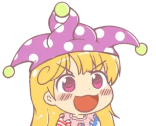 😍 Cartone animato, Anime, Ragazza, Giullare, Carino, Personaggio whatsapp sticker