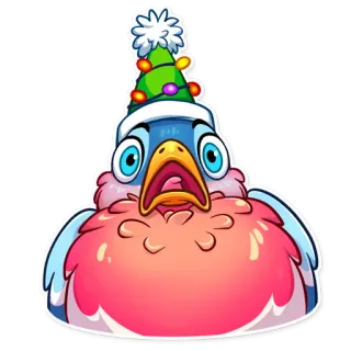 😨 vogel, weihnachten, urlaub, süß, cartoon, tier telegram sticker