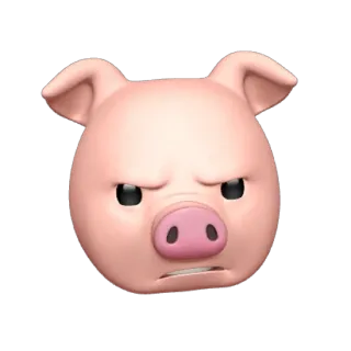 🐷 свинья, эмодзи, злой, раздражённый, животное, лицо telegram sticker