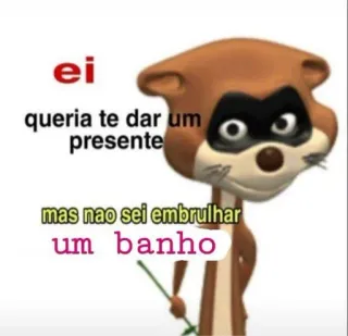 😗 ei queria te dar um presente mas nao sei embrulhar um banho Dessin animé, Loutre, Cadeau, Drôle, Mème telegram sticker