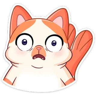 🤭 kucing, binatang, stiker, kartun, imut, oranye, putih, kucing telegram sticker