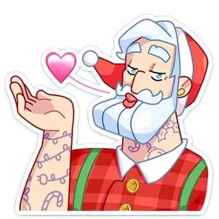 😘 Santa Claus Santa Claus, Navidad, amor, corazón, dibujos animados telegram sticker