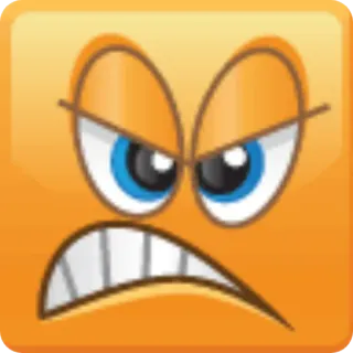 😬 生气, 脸, 情感, 卡通, 正方形 telegram sticker