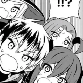😧 !!? Mangá, Anime, Surpreso, Grupo, Reação, Chocado telegram sticker