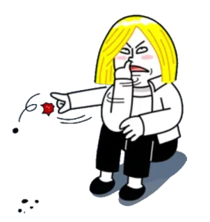 🙄 漫画, キャラクター, 面白い, コミック, 人物, しゃがむ telegram sticker