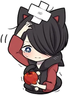 🍎 애니메이션, 고양이, 부상, 귀여운, 스티커 telegram sticker
