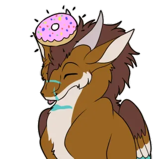 🍩 binatang, donat, furry, imut, kartun telegram sticker