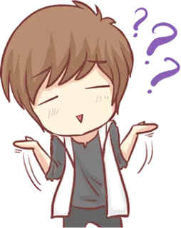 ❔ Dibujo animado, Anime, Confundido, Pregunta, Encogerse de hombros, Gesto telegram sticker