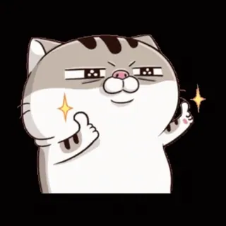 👍 mèo, nhãn dán, giơ ngón tay cái, tích cực, sự chấp thuận whatsapp sticker