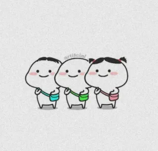 🌸 artificiai cartoon, cute, characters, friends, animation telegram sticker