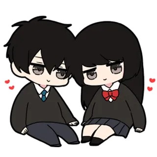 ❤️ couple, love, anime, cute, school uniform telegram sticker