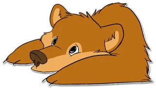 😩 熊, 卡通, 动物, 棕色, 可爱, 伤心, 躺着 telegram sticker