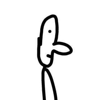 😐 monigote, dibujos animados, minimalista, blanco, negro telegram sticker