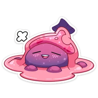 ☺️ carino, kawaii, fungo, melma, adesivo, cartone animato, rosa whatsapp sticker