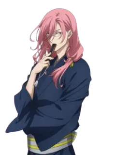 😒 Adam SK8 the Infinity Anime, Skateboarden, Pinke Haare, Brille telegram sticker