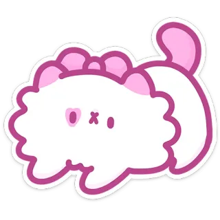 😕 niedlich, Katze, Kätzchen, flauschig, rosa, Tier, kawaii telegram sticker