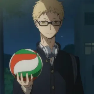 ✨ Kei Tsukishima Haikyuu!! anime, haikyuu, tsukishima, kei tsukishima, volleyball, manga telegram sticker