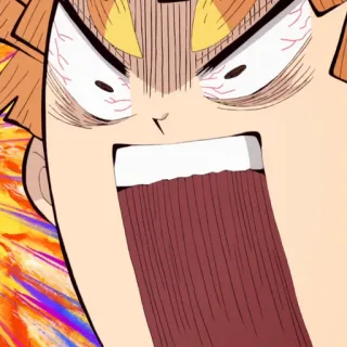 🏮 Zenitsu Agatsuma Demon Slayer Anime, En colère, Crier, Demon Slayer, Zenitsu whatsapp sticker