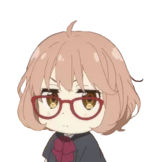 😒 anime, manga, girl, glasses, cute whatsapp sticker