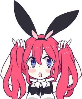 😳 Anime, Garota, Coelho, Fofo, Desenho animado, Orelhas de coelho telegram sticker