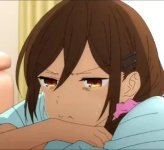 😾 动漫, 女孩, 无聊, 悲伤, 休息, 卡通 telegram sticker