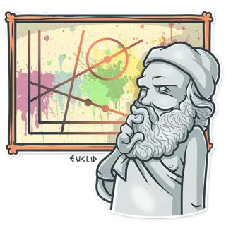 🖼 philosopher, math, geometry, thinking, portrait, art whatsapp sticker