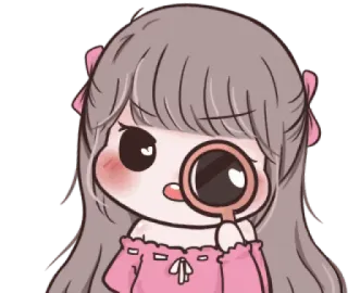 😲 การ์ตูน, ผู้หญิง, อนิเมะ, น่ารัก, แว่นขยาย telegram sticker