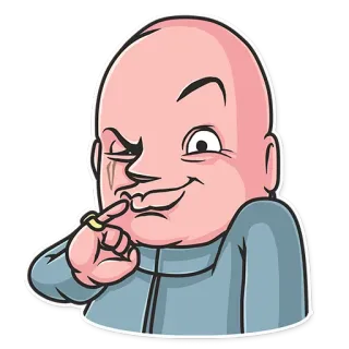 😈 nhãn dán, hoạt hình, nhân vật, hói, người telegram sticker