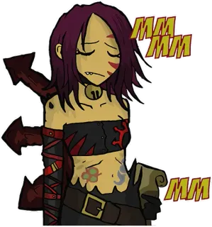 😔 MMMM freccia, fantasy, personaggio, rosso telegram sticker