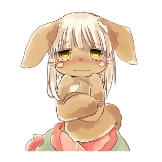 😳 Nanachi Made in Abyss Anime, Fofo, Coelho, Nanachi, Made in Abyss, Personagem telegram sticker