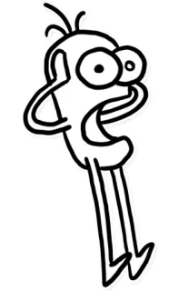 😱 мультфильм, человечек, рисунок, персонаж, абстракция telegram sticker