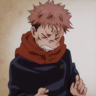 🎴 Yuji Itadori Jujutsu Kaisen Anime, Manga, Tiener, Rood haar, Vervloekt telegram sticker