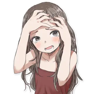 😢 Anime, Menina, Chorando, Triste, Emocional, Sticker telegram sticker