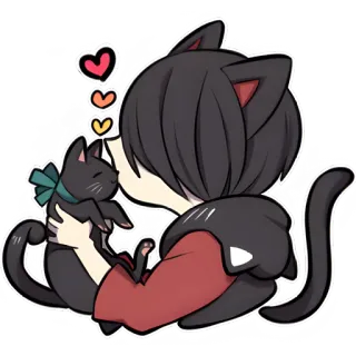 😘 cat, animal, anime, cute, love, cartoon, kawaii, pet telegram sticker