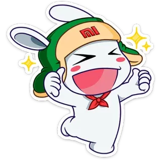 ☺️ Hase, Tier, Cartoon, Maskottchen, Daumen hoch, süß whatsapp sticker