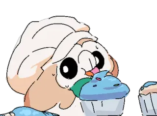 🍰 dessin animé, animal, cupcake, nourriture telegram sticker