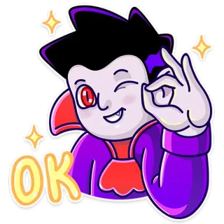 👌 OK vampire, halloween, okay, approval, cartoon telegram sticker