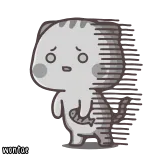 🍼 wontor gato, triste, animal, dibujo animado, lindo telegram sticker