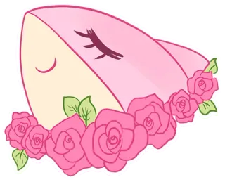 🌹 ракета, венок из цветов, розовый, милый, каваий, мультфильм telegram sticker