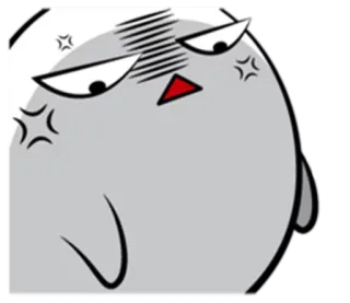 😾 boos, vogel, cartoon, uitdrukking, schattig, kawaii telegram sticker