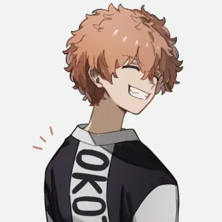 ☺️ OKO аниме, персонаж, улыбающийся, мультфильм, портрет telegram sticker