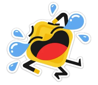 😂 laughing, emoji, crying, cartoon, yellow telegram sticker